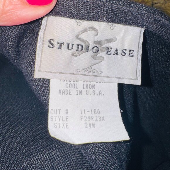 Studio Ease Black 100% Linen Maxi Dress Plus Sz 24W Cottage Lagenlook Sustainabl - Picture 7 of 10